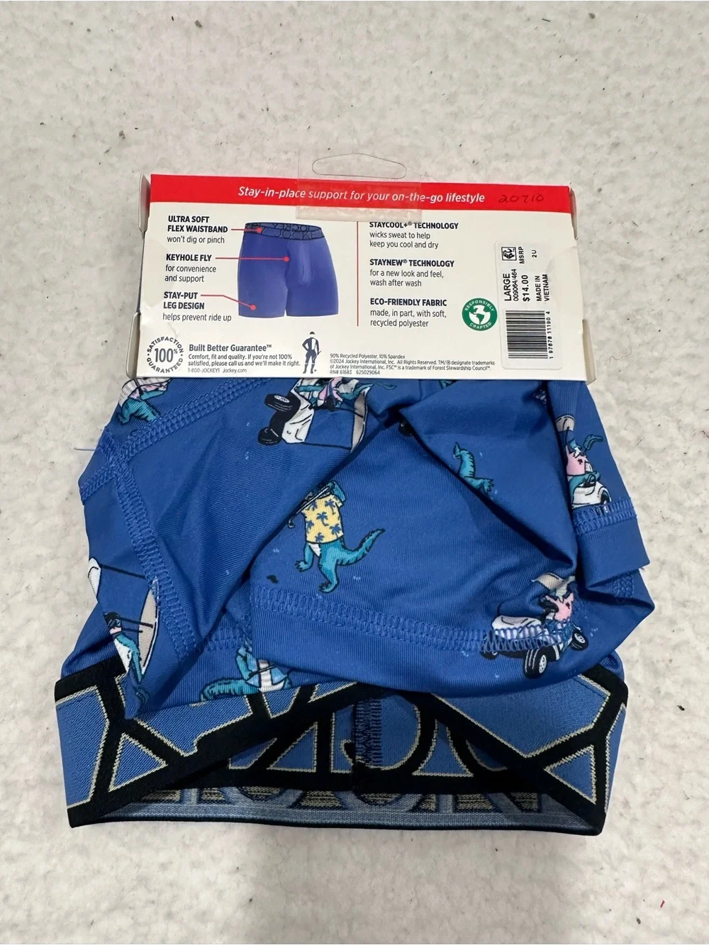 Jockey Blue Boxer Briefs with Golfer Print